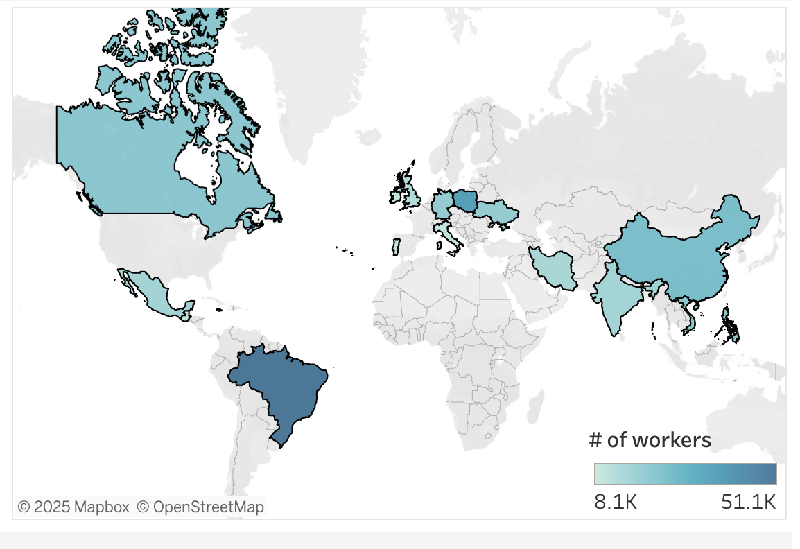 Foreign-Born Workers A chart from the Construction Chart Book dashboard on Immigrant Workers