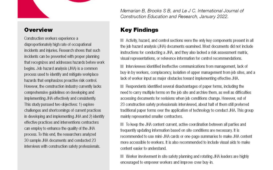 snapshot of Key Finding template with content.