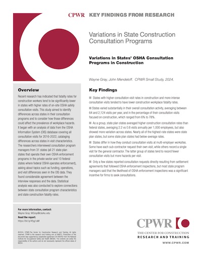 Key Finding for study of OSHA construction consultation programs