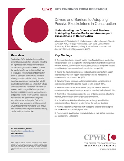 Understanding the Drivers of and Barriers to Adopting Passive Back- an... Key Finding about adoption of exoskeletons