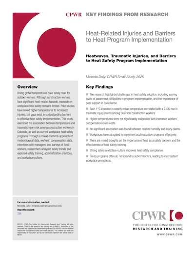 Key Finding for paper on heat safety implementation