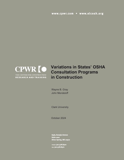 Cover of Small Study about the variations and impact of state OSHA consultation programs. 