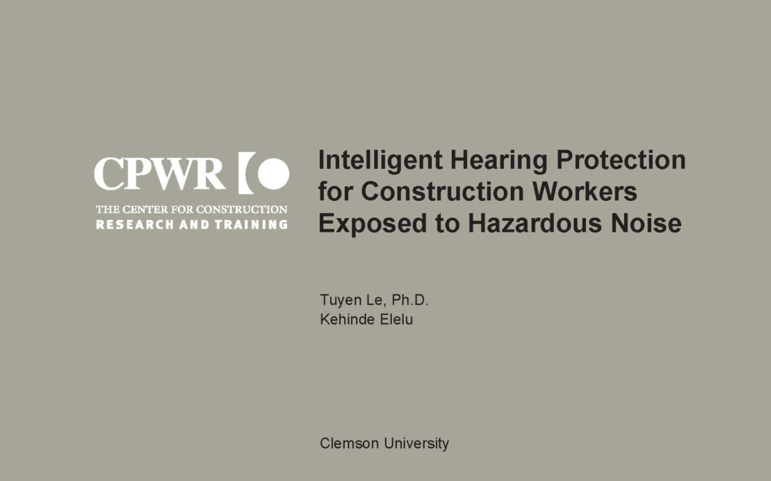 Cover of CPWR Report on intelligent hearing protection