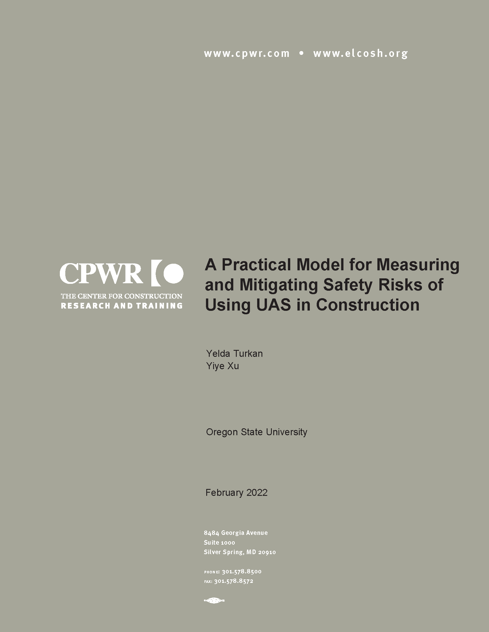 grey CPWR report cover with report title, authors, and date