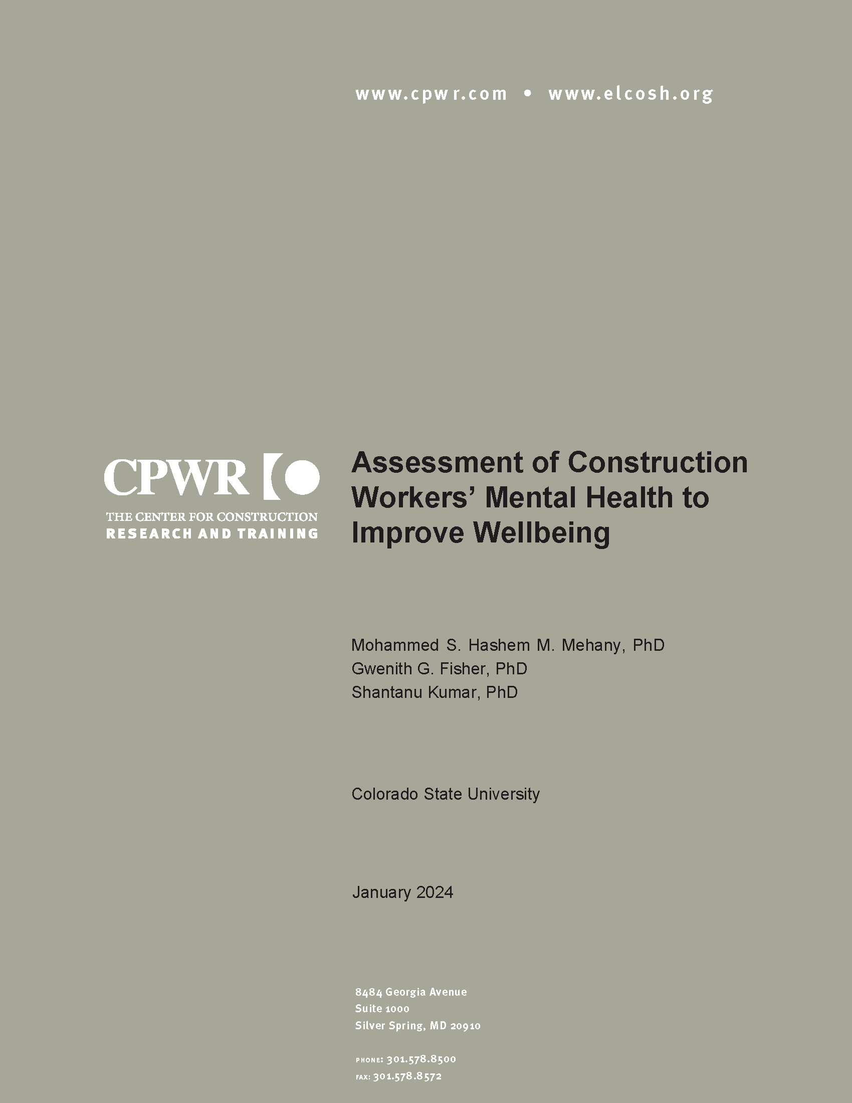 Cover of CPWR Workshop Report