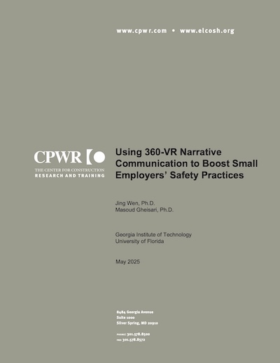 Cover of report on using technology to improve small contractors' safey practices