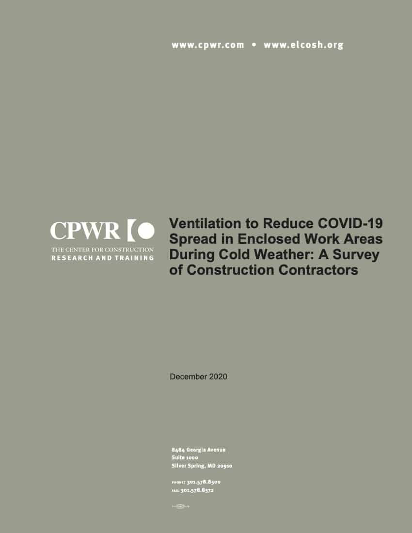 Ventilation to Reduce COVID-19 Spread in Enclosed Work Areas During Co... Ventilation report cover