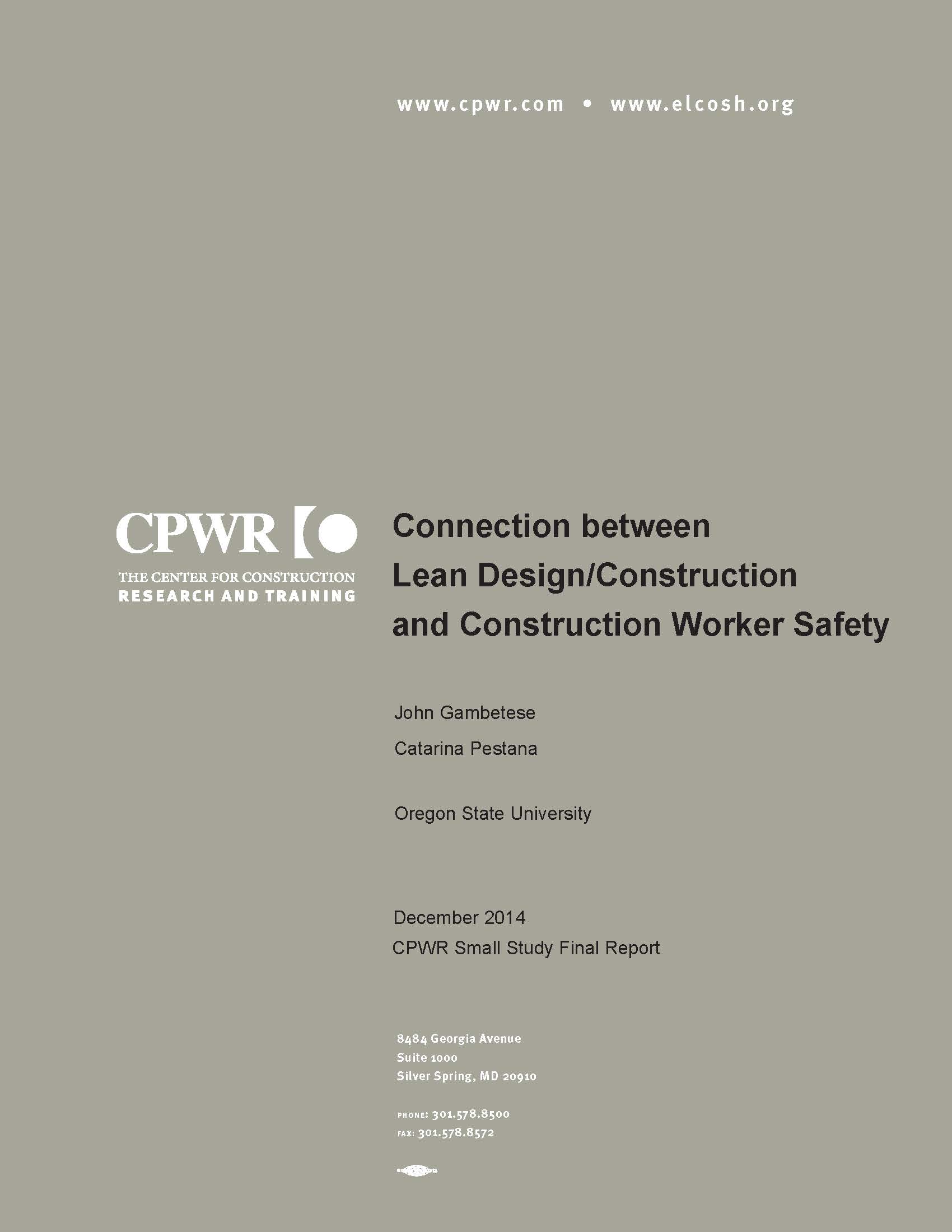 GambateseLeanandSafetyFinalReport GambateseLeanandSafetyFinalReport